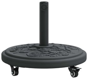 Base de Parasol com Rodas pra Postes de Ø38-48 mm, 13 kg, Redonda