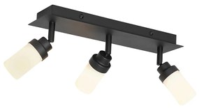 Foco de teto moderno para casa de banho preto 3 luzes IP44 - Japie Moderno