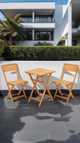 Conjunto de Mesa e Cadeiras de Jardim My001 – Castanho – Mesa 50x72x50