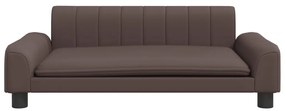 Sofá infantil 90x53x30 cm couro artificial castanho