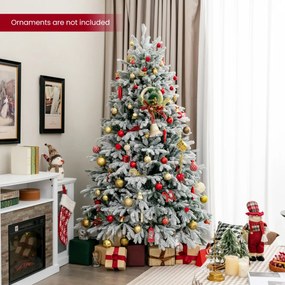 Árvore de Natal artificial pré-iluminada de 215 cm com 450 luzes LED brancas quentes (ENFEITES NÃO INCLUIDOS) verde e branca