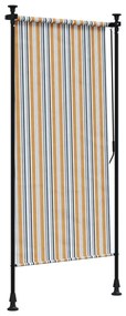 Estore de rolo exterior 120x270 cm tecido/aço amarelo e branco