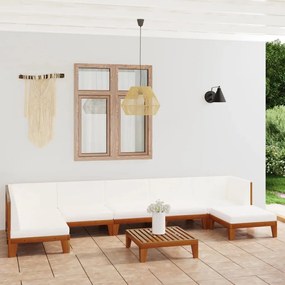 vidaXL 8 pcs conjunto lounge de jardim c/ almofadões acácia maciça