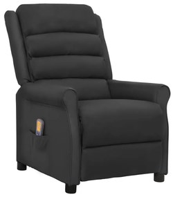 338829 vidaXL Poltrona de massagens couro artificial preto