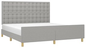 Estrutura de cama sem colchão 160x200 cm tecido cinzento-claro