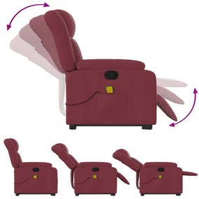 Poltrona de massagens reclin. elevatória tecido vermelho tinto