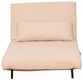 HOMCOM Sofá-cama estofado individual com almofada acolchoada e encosto ajustável em 3 posições Pernas dobráveis ​​ocultas 95x95x80 cm bege