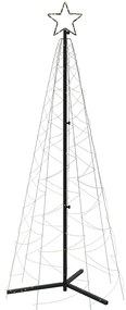 Árvore de Natal em cone 200 luzes LED 70x180 cm branco quente