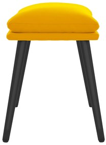 Apoio de pés 45x29,5x35 cm veludo amarelo mostarda