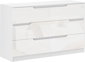 HOMCOM Cómoda com 6 Gavetas Cómoda de Dormitório Moderna com Sistema Anti-Tombo 120x40x75 cm Branco | Aosom Portugal