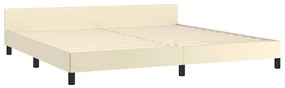 Estrutura cama c/ cabeceira sem colchão 200x200 cm creme