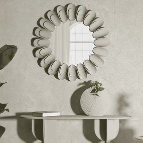ESPELHO DE PAREDE DUNE Ø85X6 CM (TAMANHO INTERNO DO ESPELHO CM Ø50) CREME