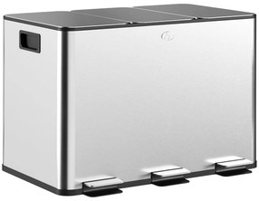 HOMCOM Balde de Lixo de Cozinha com 3 Compartimentos 3x10L Cubo de Lix