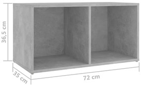 3 pcs conjunto de móveis de TV contraplacado cinzento cimento