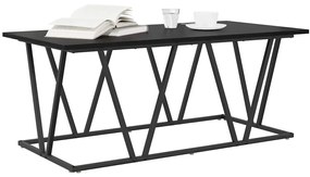 Mesa de Centro vidaXL Preta em Carvalho 100x50x40 cm em Madeira e Meta