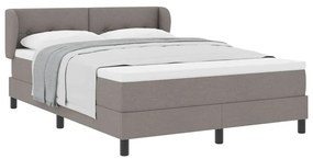Cama Box Spring com Colchão Taupe 140x200 cm em Tecido