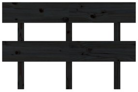 Cabeceira de cama 124x3x81 cm pinho maciço preto