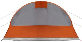 Tenda familiar túnel p/ 7 pessoas impermeável cinzento/laranja