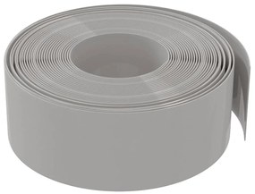 Bordas de jardim 4 pcs 10 m 20 cm polietileno cinzento
