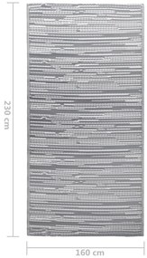 Tapete de exterior 160x230 cm ARAKIL PP cinzento