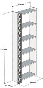 Estante City – Branco – 64,6 cm x 170 cm x 24,2 cm