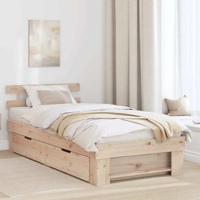 vidaXL Estrutura da Cama Castanho 90 x 190 cm Madeira de Pinheiro