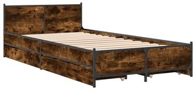 Estrutura de cama c/ gavetas derivados madeira carvalho fumado