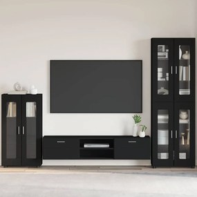 vidaXL Buffet com porta Preto 55,5 x 29 x 103 cm Madeira processada