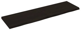 vidaXL Tampo de mesa 140x40x(2-4) cm carvalho tratado castanho-escuro