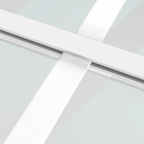Porta de interior 83x201,5 cm vidro ESG e alumínio branco