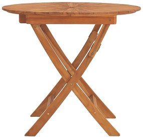 Mesa de jardim dobrável Ø 85x75 cm madeira de teca maciça