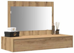 Mesa de Maquilhagem Suspensa em Carvalho Artesanal 100x40x70 cm