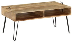 Mesa de centro em madeira de mangueira maciça 100x60x45 cm