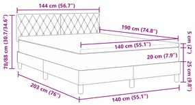 Cama Box Spring com Colchão Azul Escuro 140x190 cm Veludo