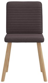 Cadeiras de jantar 4 pcs tecido castanho-escuro