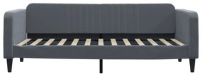 Sofá-cama 90x200 cm veludo cinzento-escuro