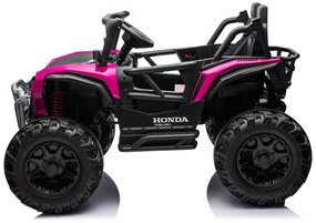 Carro elétrico para Crianças 24V 2 Lugares HONDA 4x4 Off-Road Vehicle Rodas de espuma EVA, Assento Couro Rosa