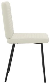 Cadeiras de jantar 2 pcs veludo cor creme