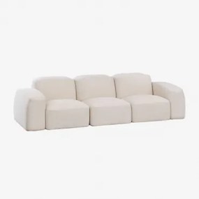 Sofá Modular Bastian De 3 Peças Chenille Grossa Branca - Sklum