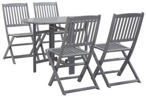 vidaXL 5 pcs conjunto de jantar jardim madeira acácia maciça cinzento