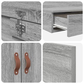 Estrado de Cama Armazenamento Cinza Sonoma 100x200 cm