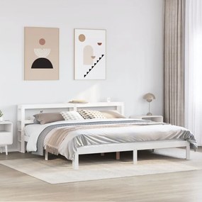 Estrutura de cama c/ cabeceira sem colchão 180x200 cm branco