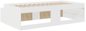 Cama de Armazenamento Branca 100x200 cm