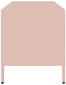 Móvel de TV 101,5x39x43,5 cm aço laminado a frio rosa