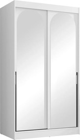 Roupeiro Toledo 130, Branco, Preto, 216x120x65cm, 129.5 kg, Portas para roupeiro: Deslizante