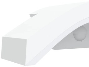 Candeeiros parede LED exterior c/ sensor 2 pcs alumínio branco