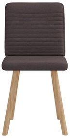 Cadeiras de jantar 2 pcs tecido castanho-escuro