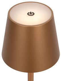 Candeeiro de Mesa de Exterior Dourado incl. LED com Toque Dimmer Recarregável - Janet Design