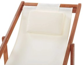 Cadeira de jardim com 2 tecidos à escolha em madeira escura AVELLINO Beliani