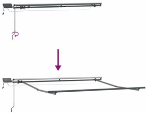 Toldo Retrátil Manual vidaXL com LED Cinza Claro 300x250 cm